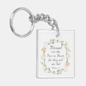 Matthew 5:8 Selig ist die Reine in der Herzbibel Schlüsselanhänger (Vorderseite links)