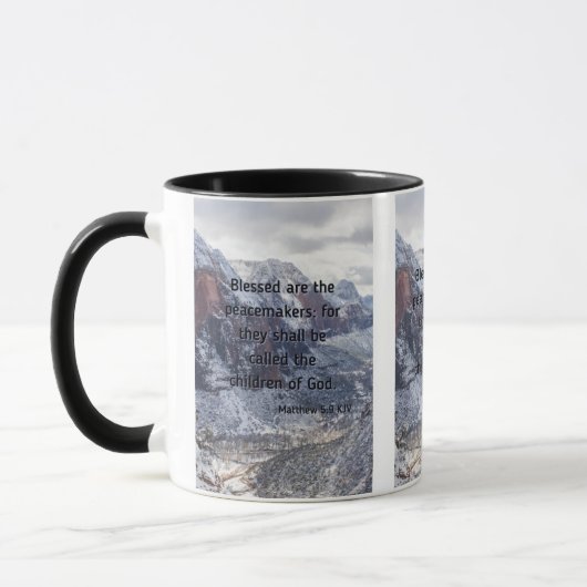 Matthew 5:9 Bibelverse Zwei-Tonen-Tasse Tasse (Links)