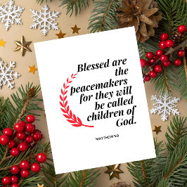 Matthew 5:9 Bible Verse Christmas Greeting Card  Feiertagskarte