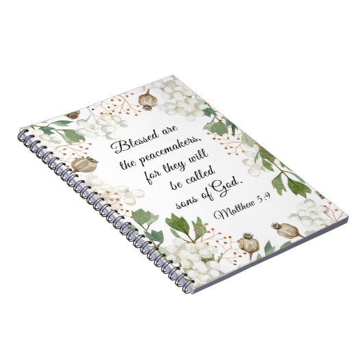 Matthew 5 9 Seligen sind die Friedensstifter Beati Notizblock (Rechte Seite)