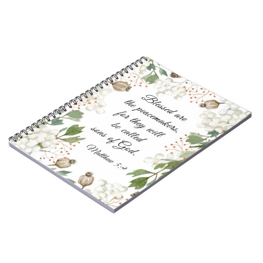 Matthew 5 9 Seligen sind die Friedensstifter Beati Notizblock (Linke Seite)