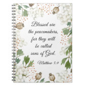 Matthew 5 9 Seligen sind die Friedensstifter Beati Notizblock (Vorderseite)
