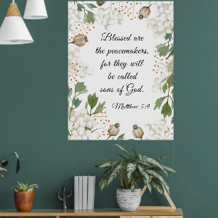 Matthew 5 9 Seligen sind die Friedensstifter Beati Poster