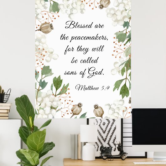 Matthew 5 9 Seligen sind die Friedensstifter Beati Poster (Heimbüro)
