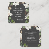 Matthew 5 9 Seligen sind die Friedensstifter Beati Quadratische Visitenkarte (Vorne/Hinten)