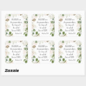 Matthew 5 9 Seligen sind die Friedensstifter Beati Quadratischer Aufkleber (Blatt)