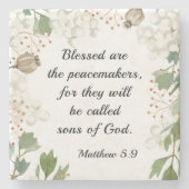 Matthew 5 9 Seligen sind die Friedensstifter Beati Steinuntersetzer (Vorderseite)