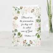 Matthew 5 9 Seligen sind die Friedensstifter-Bibel Karte (Vorderseite)