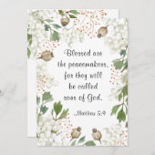 Matthew 5 9 Seligen sind die Friedensstifter-Bibel Mitteilungskarte (Vorne/Hinten)