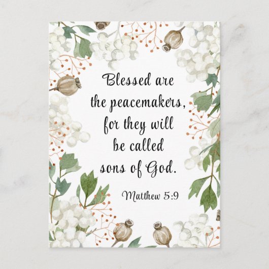 Matthew 5 9 Seligen sind die Friedensstifter-Bibel Postkarte (Vorderseite)