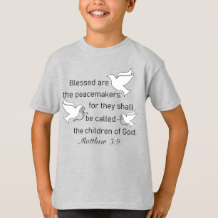 Matthew 5:9 Seligen sind die Friedensstifter Jungs T-Shirt