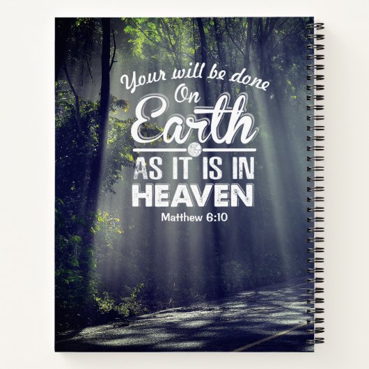 Matthew 6:10 Auf Erden wie im Himmel Notizblock (Rückseite)