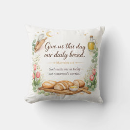 Matthew 6:11, Messianic Jewish Decor, Bible Verse Kissen