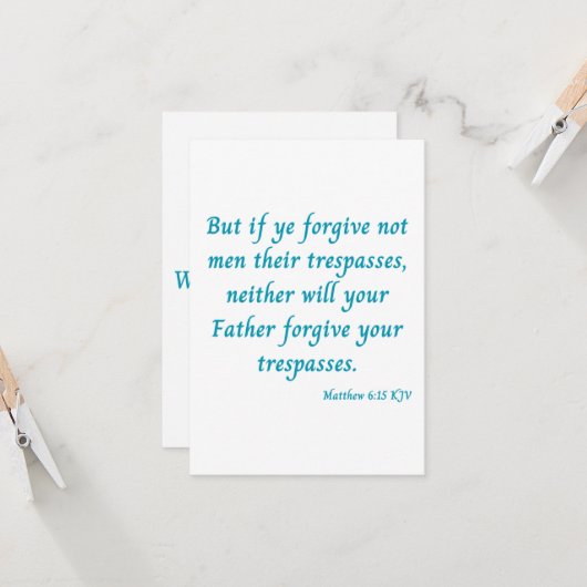 Matthew 6:15 KJV Bible Scripture Greeting Karte (Vorderseite/Rückseite Beispiel)