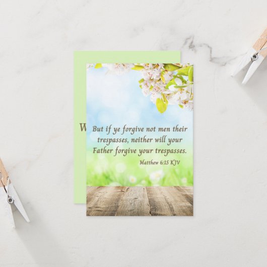 Matthew 6:15 KJV Bible Scripture Pic Greeting Karte (Vorderseite/Rückseite Beispiel)