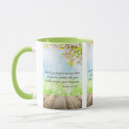Matthew 6:15 KJV Bible Scripture Pic Two-Tone Tasse (Links)