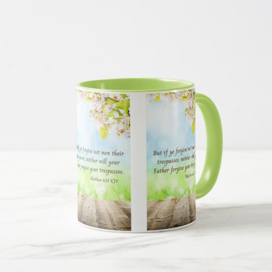 Matthew 6:15 KJV Bible Scripture Pic Two-Tone Tasse (VorderseiteRechts)