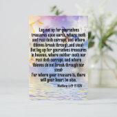 Matthew 6:19-21 KJV Bible Scripture Pic Greeting Karte (Stehend Vorderseite)