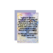 Matthew 6:19-21 KJV Bible Scripture Pic Greeting Karte (Vorderseite/Rückseite Beispiel)