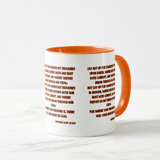 Matthew 6:19-21 KJV Bible Scripture Two-Tone Tasse (VorderseiteRechts)