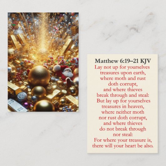 Matthew 6:19-21 KJV Cards - XM Treasures in Heaven Visitenkarte (Vorne/Hinten)