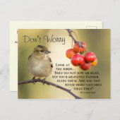 Matthew 6:26 Bibelverse, keine Sorge Postkarte (Vorne/Hinten)