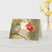 Matthew 6:26 Die Vögel säen oder ernten noch nicht Karte (Gelbe Blume)