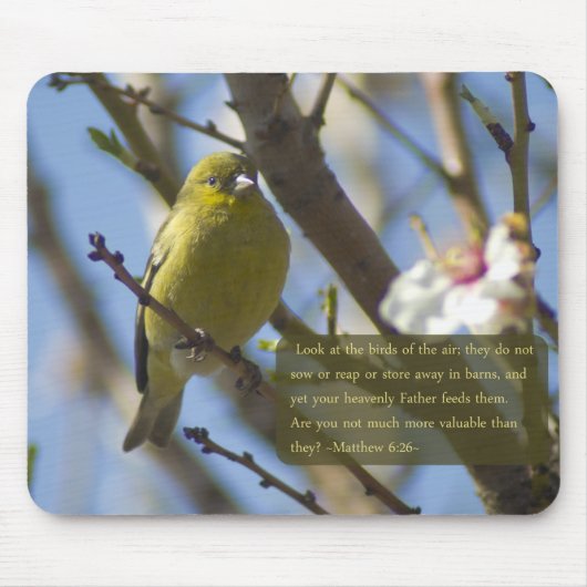 Matthew 6:26 Goldfinch Mousepad (Vorne)