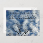 Matthew 6:26 Schauen Sie sich die Vögel der Luft a Postkarte (Vorne/Hinten)