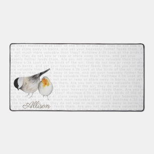 Matthew 6:26 Wasserfarbene Vögel Personalisiert Schreibtischunterlage