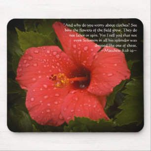 Matthew 6:28-29 Hibiskus Mousepad