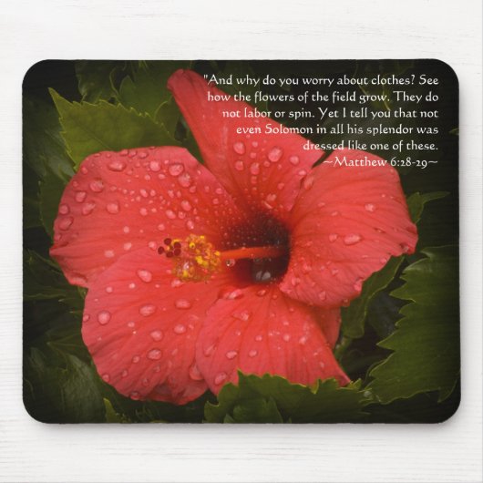 Matthew 6:28-29 Hibiskus Mousepad (Vorne)