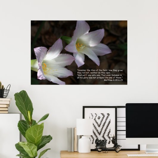Matthew 6:28 & 29 Scripture Poster (Heimbüro)