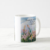 Matthew 6:28 Aquarellfarben Lilies Kaffeetasse (VorderseiteRechts)