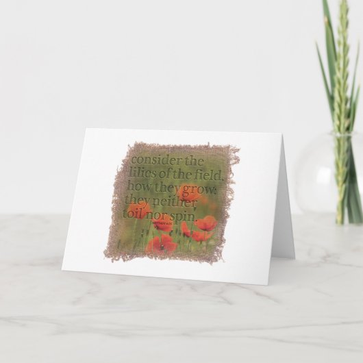 MATTHEW 6:28 - Greeting Card Dankeskarte (Vorderseite)