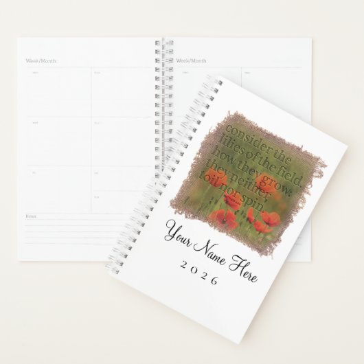 Matthew 6:28 - Personalized Day Planner Planer (Anzeige)