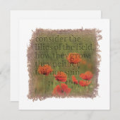 MATTHEW 6:28 - Personalized Notecard Mitteilungskarte (Vorne/Hinten)