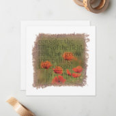 MATTHEW 6:28 - Personalized Notecard Mitteilungskarte (Vorderseite/Rückseite Beispiel)