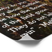 Matthew 6:28 Poppies bei Sonnenuntergang Poster (Ecke)