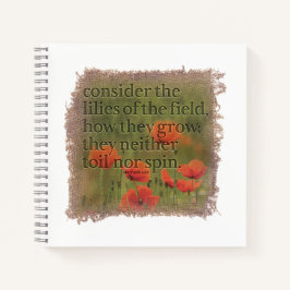 MATTHEW 6:28 Tagebuch Notizblock