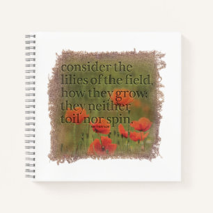 MATTHEW 6:28 Tagebuch Notizblock