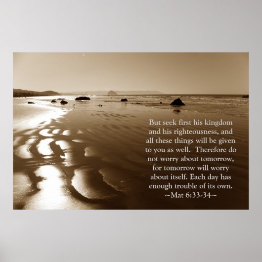 Matthew 6:33-34 Poster (Vorne)