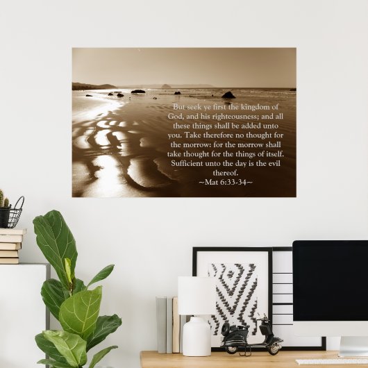 Matthew 6:33-34 poster (Heimbüro)