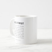Matthew 6:33-34 Seek zuerst das Königreich Gottes Kaffeetasse (Vorderseite Links)