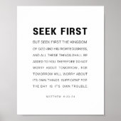 Matthew 6:33-34 Seek zuerst das Königreich Gottes Poster (Vorne)