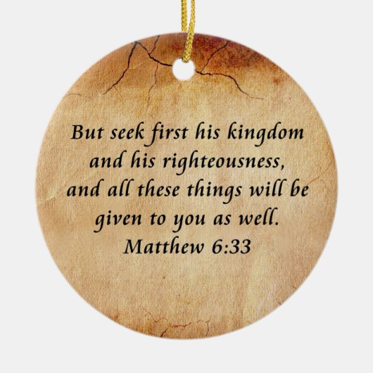 Matthew 6:33 Bibelverse Keramik Ornament (Vorne)