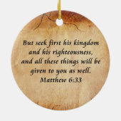 Matthew 6:33 Bibelverse Keramik Ornament (Hinten)