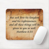 Matthew 6:33 Bibelverse Mousepad (Mit Mouse)