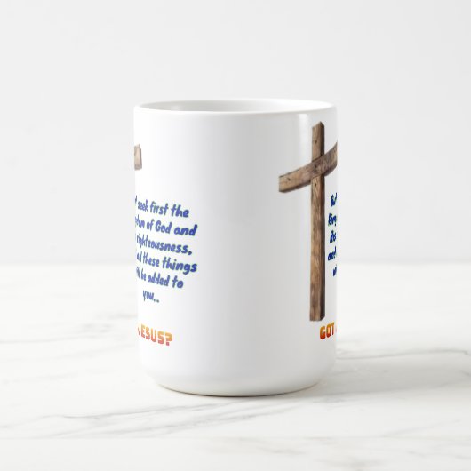 Matthew 6:33 Cross Kaffeetasse (Mittel)