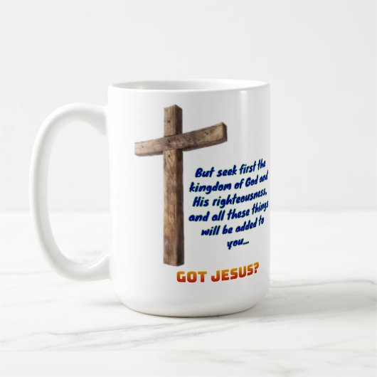 Matthew 6:33 Cross Kaffeetasse (Links)